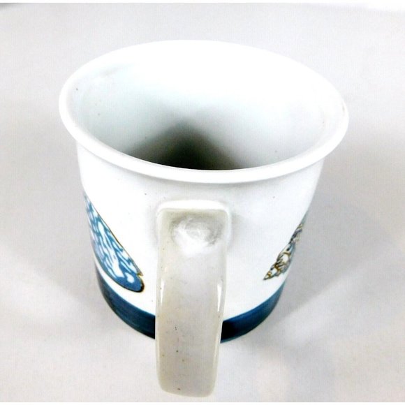 Seashell Coffee Mug Cup Teacup White/Blue Ceramic - Picture 7 of 11